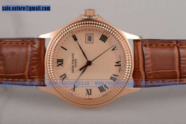 Rose Gold Patek Philippe Perfect Replica Calatrava Watch 5120G-001-GG